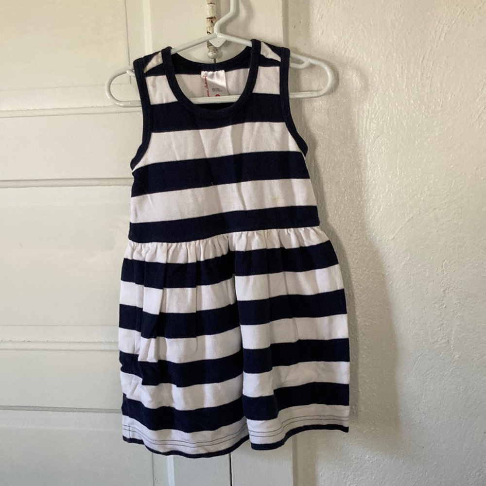 Hanna Anderson navy and white dress